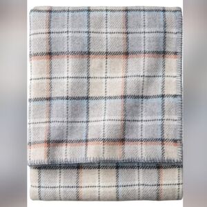 Pendleton Eco-Wise Pearl Plaid Washable 100% Wool Blanket, Twin 66" x 96" USA